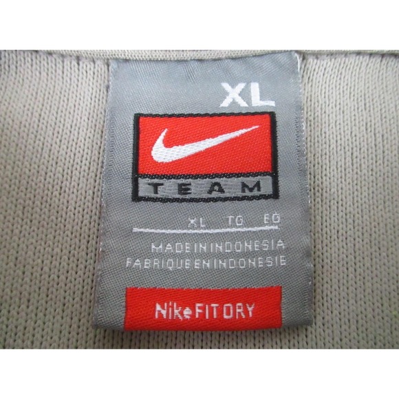 Nike Team Polo Shirt‎ Mens XL Khaki Long Sleeve Performance Golf Mesh Swoosh - Picture 5 of 10